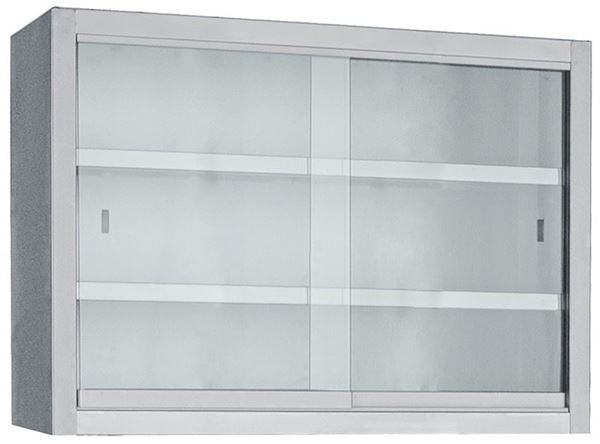 Εικόνα της Ποτηριέρα με κρυστάλλινες πόρτες συρόμενες 120x30x70 cm