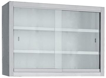 Εικόνα της Ποτηριέρα με κρυστάλλινες πόρτες συρόμενες 160x30x70 cm