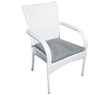 Εικόνα της Πολυθρόνα dining BARON, Wicker Ice White