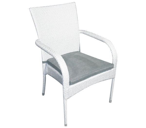 Εικόνα της Πολυθρόνα dining BARON, Wicker Ice White