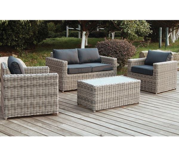 Εικόνα της Σαλόνι Set 2θέσιου ARIZONA, Wicker Grey- Brown