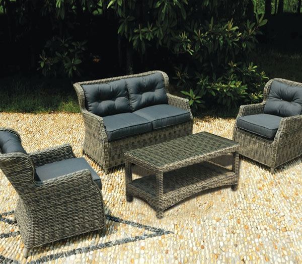 Εικόνα της Σαλόνι Set VITORIA, Wicker Grey- Brown