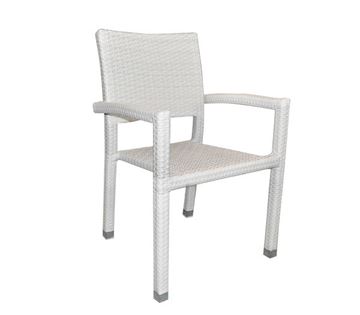 Εικόνα της Πολυθρόνα dining CORNER, Wicker Ice White