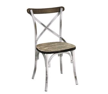 Εικόνα της Καρέκλα Destiny Wood Dark, Antique White Ε5189,80D