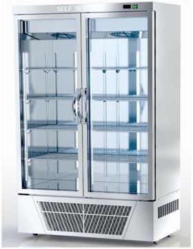 Εικόνα της Ψυγείο Θάλαμος Κατάψυξη με 2 πόρτες με Τζάμι και Ψυκτικό Μηχάνημα κάτω, 140x76 cm