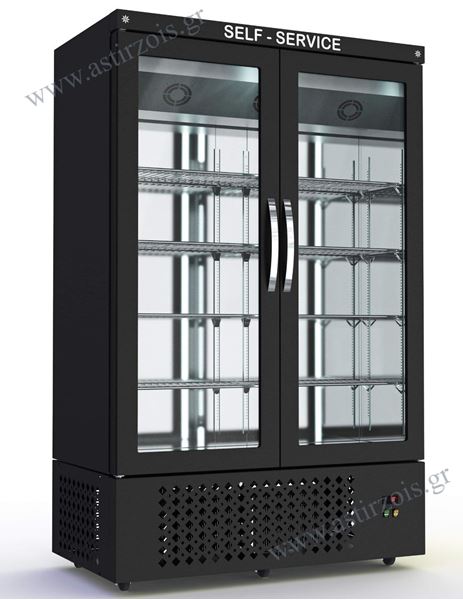 Εικόνα της Ψυγείο Βιτρίνα Θάλαμος Μαύρος Συντήρηση, Mε 2 Πόρτες, Με Μηχάνη, Διάσταση 132x70x215 cm