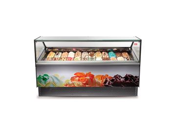 Εικόνα της Βιτρίνα χύμα παγωτού Premium 2.18 m για 24 λεκάνες, GAIA 24 [ST] CRYSTAL